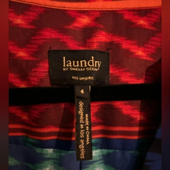 Laundry by Shelli ‎ Segal Womens Geometric Print 3/4 Rollable Sleeves Sz 4 Dress - Picture 2 of 6